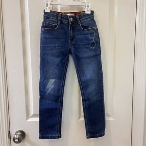 Mini Boden Harry Potter Lightning Bolt Glasses Slim Fit Jeans Boys Size 6 years